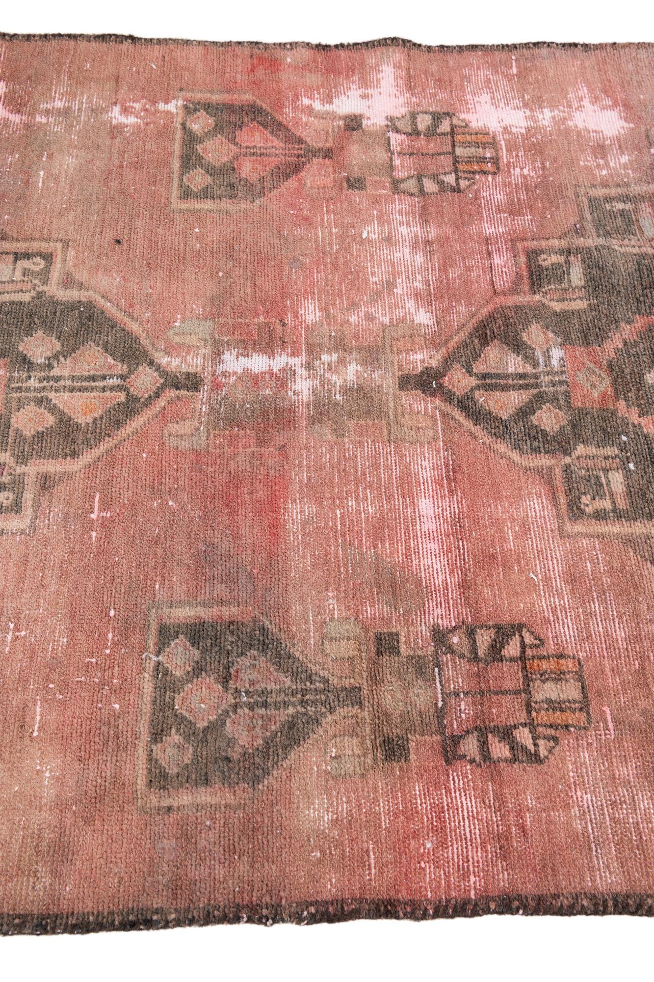 3' 6 x 8' 5 Hand Knotted Ultra Vintage Persian Wool Runner Rug