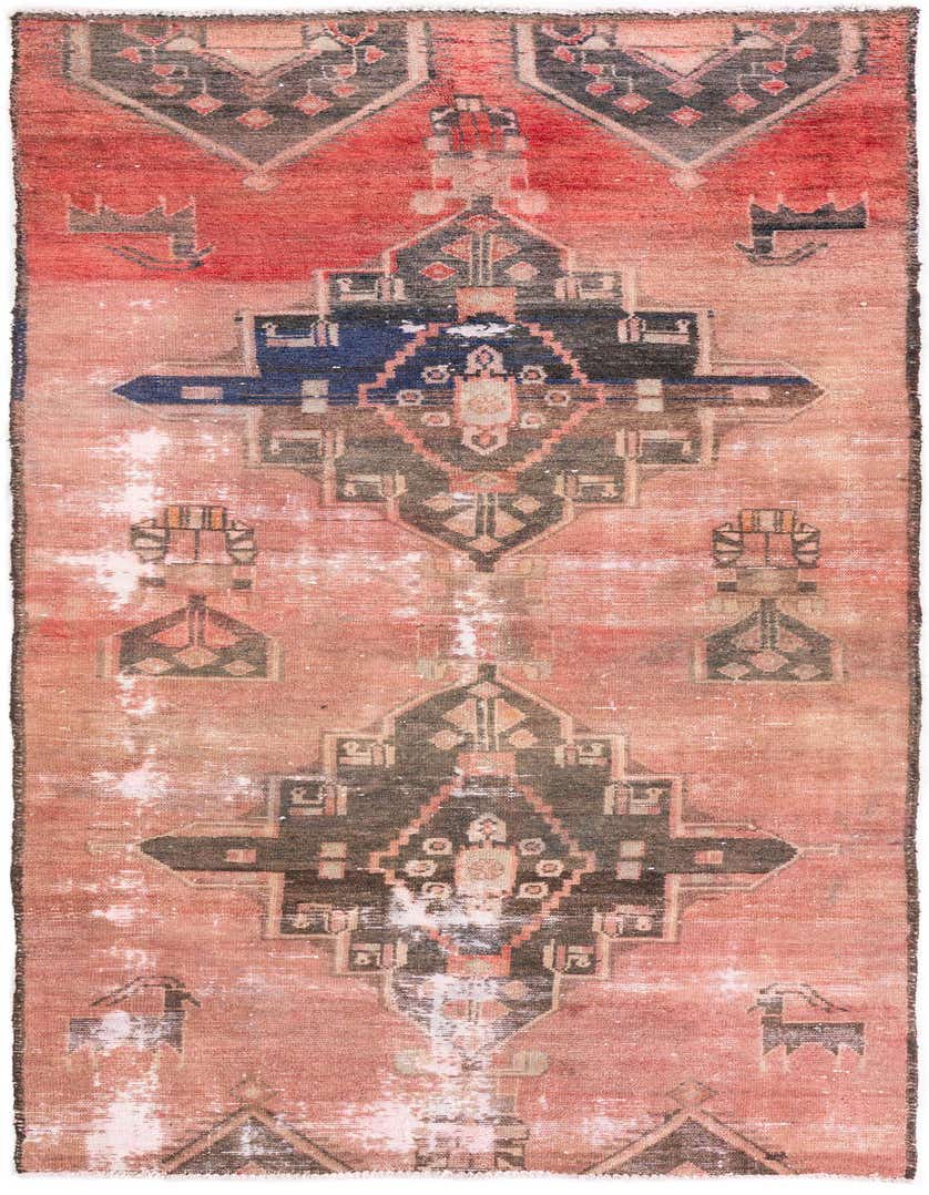 Primary image 3' 6 x 8' 5  Hand Knotted Ultra Vintage Persian Wool Runner Rug