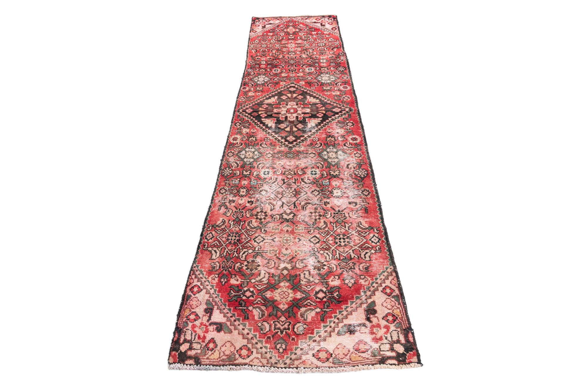 2' 4 x 9' Hand Knotted Ultra Vintage Persian Wool Runner Rug