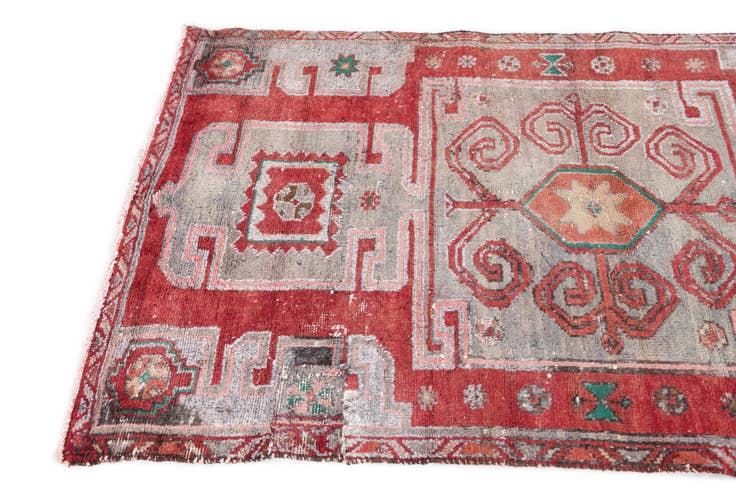 Detail image of 3' 2 x 5' 9 Hand Knotted Ultra Vintage Persian Wool Runner Rug