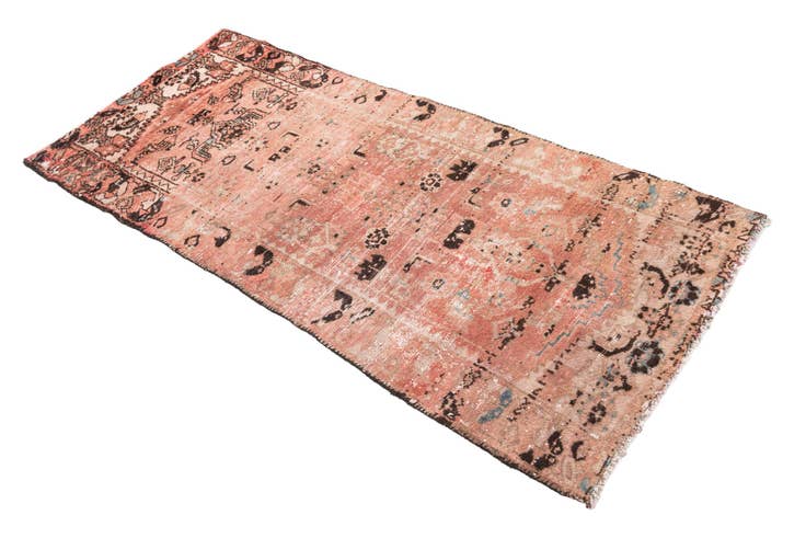 Detail image of 2' 8 x 6' 1 Hand Knotted Ultra Vintage Persian Wool Runner Rug