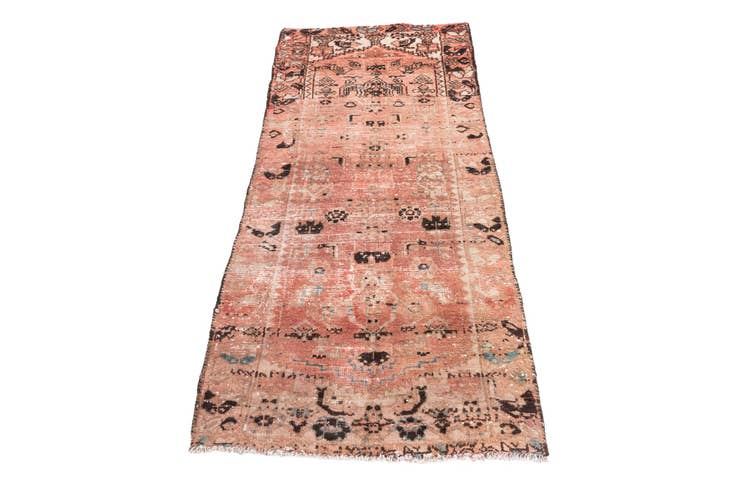 Detail image of 2' 8 x 6' 1 Hand Knotted Ultra Vintage Persian Wool Runner Rug
