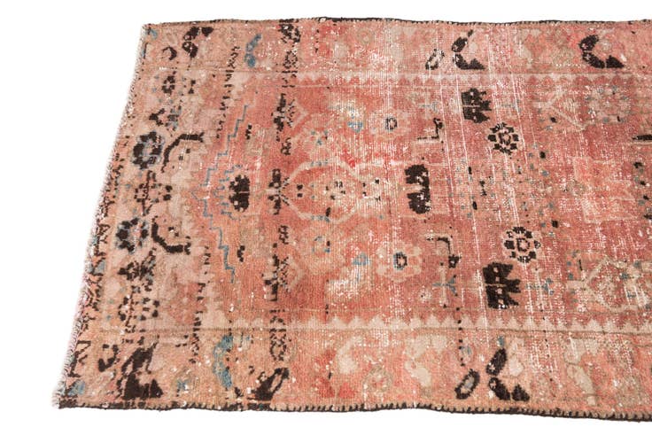 Detail image of 2' 8 x 6' 1 Hand Knotted Ultra Vintage Persian Wool Runner Rug