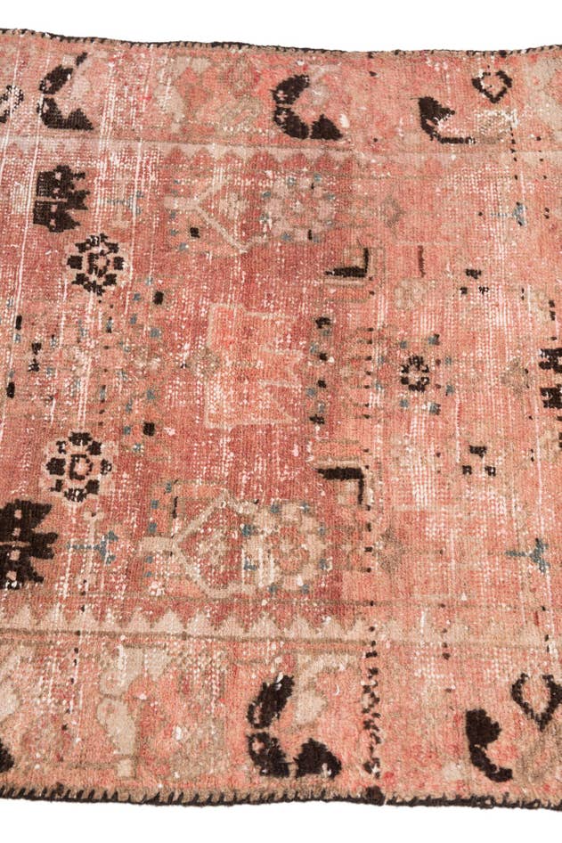 Detail image of 2' 8 x 6' 1 Hand Knotted Ultra Vintage Persian Wool Runner Rug