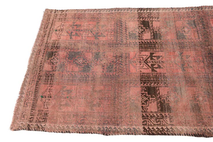 Detail image of 2' 8 x 6' 4 Hand Knotted Ultra Vintage Persian Wool Runner Rug