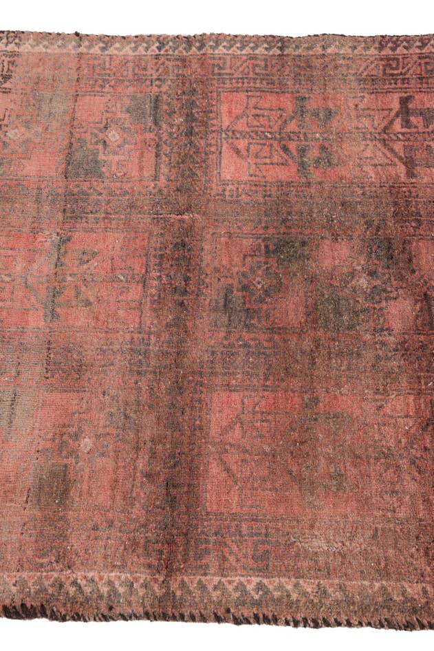 Detail image of 2' 8 x 6' 4 Hand Knotted Ultra Vintage Persian Wool Runner Rug