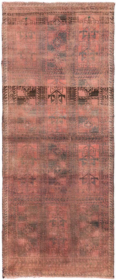 Detail image of 2' 8 x 6' 4 Hand Knotted Ultra Vintage Persian Wool Runner Rug