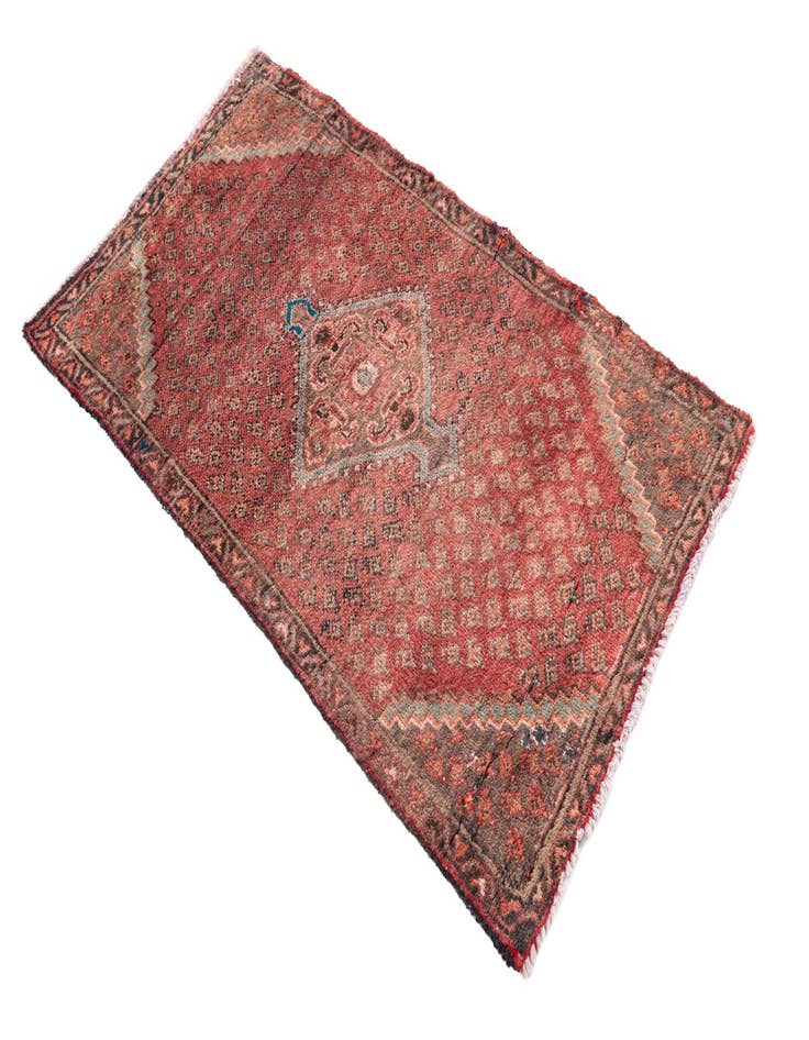 Detail image of 2' 7 x 4' 5  Hand Knotted Ultra Vintage Persian Wool Runner Rug