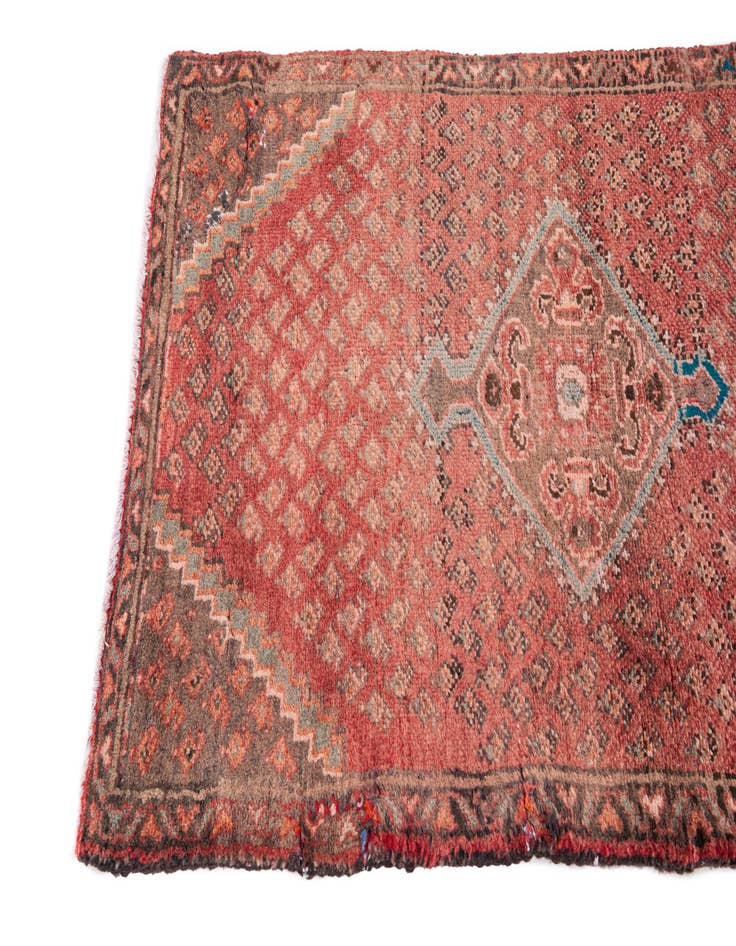 Detail image of 2' 7 x 4' 5  Hand Knotted Ultra Vintage Persian Wool Runner Rug