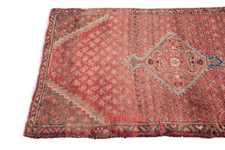 2' 7 x 4' 5 Hand Knotted Ultra Vintage Persian Wool Runner Rug