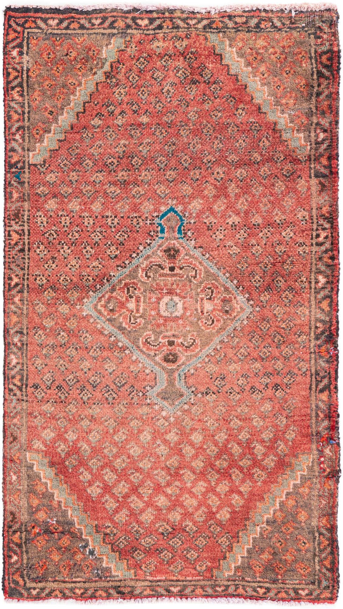 2' 7 x 4' 5 Hand Knotted Ultra Vintage Persian Wool Runner Rug