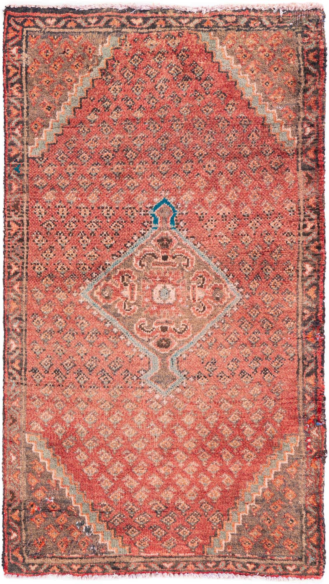 2' 7 x 4' 5 Hand Knotted Ultra Vintage Persian Wool Runner Rug