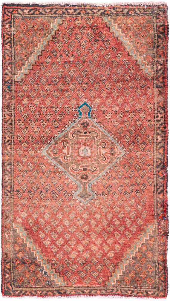 2' 7 x 4' 5 Hand Knotted Ultra Vintage Persian Wool Runner Rug