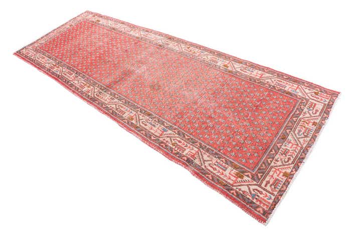 3' 5 x 9' 9 Hand Knotted Ultra Vintage Persian Wool Runner Rug