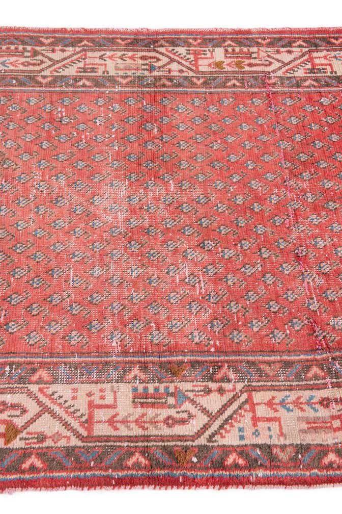 3' 5 x 9' 9 Hand Knotted Ultra Vintage Persian Wool Runner Rug