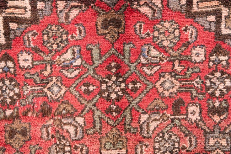 Detail image of 3' 5 x 7' 4 Hand Knotted Ultra Vintage Persian Wool Runner Rug