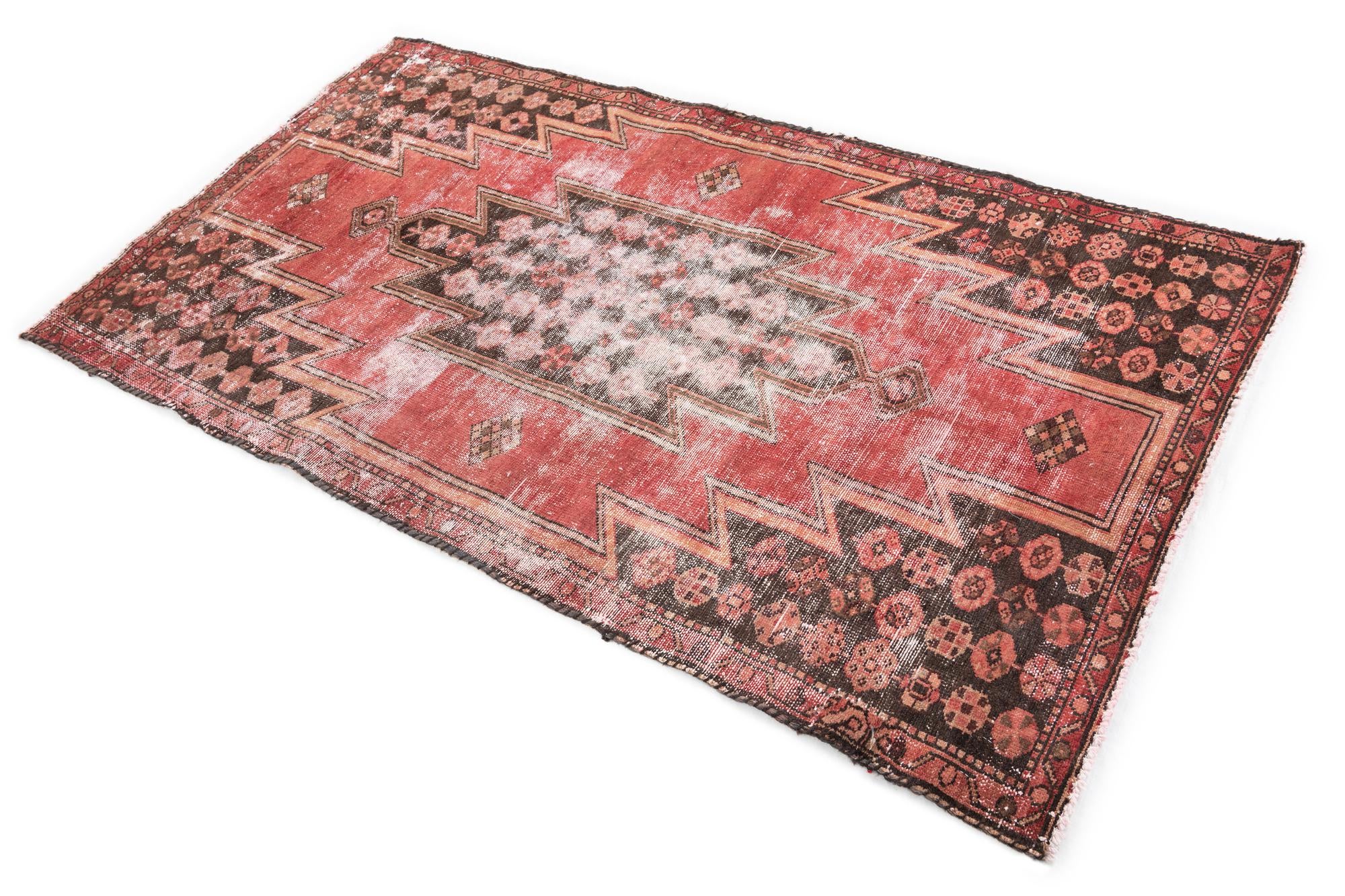 3' 4 x 6' Hand Knotted Ultra Vintage Persian Wool Runner Rug