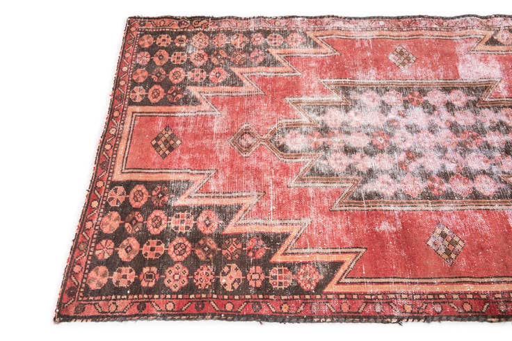 Detail image of 3' 4 x 6' Hand Knotted Ultra Vintage Persian Wool Runner Rug