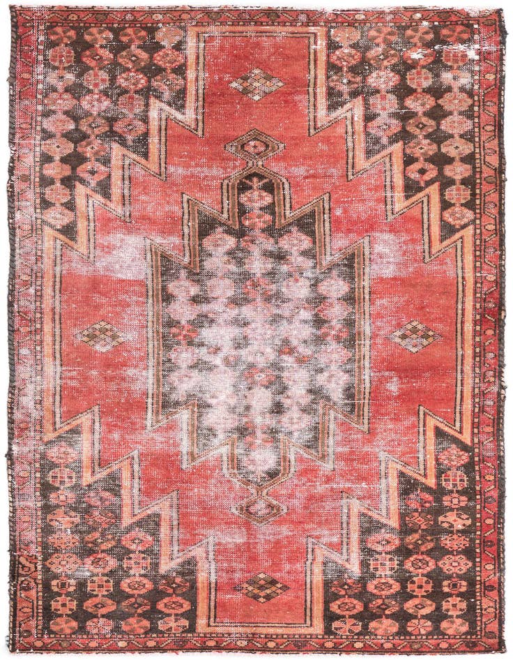 Detail image of 3' 4 x 6' Hand Knotted Ultra Vintage Persian Wool Runner Rug