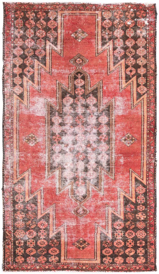 Detail image of 3' 4 x 6' Hand Knotted Ultra Vintage Persian Wool Runner Rug