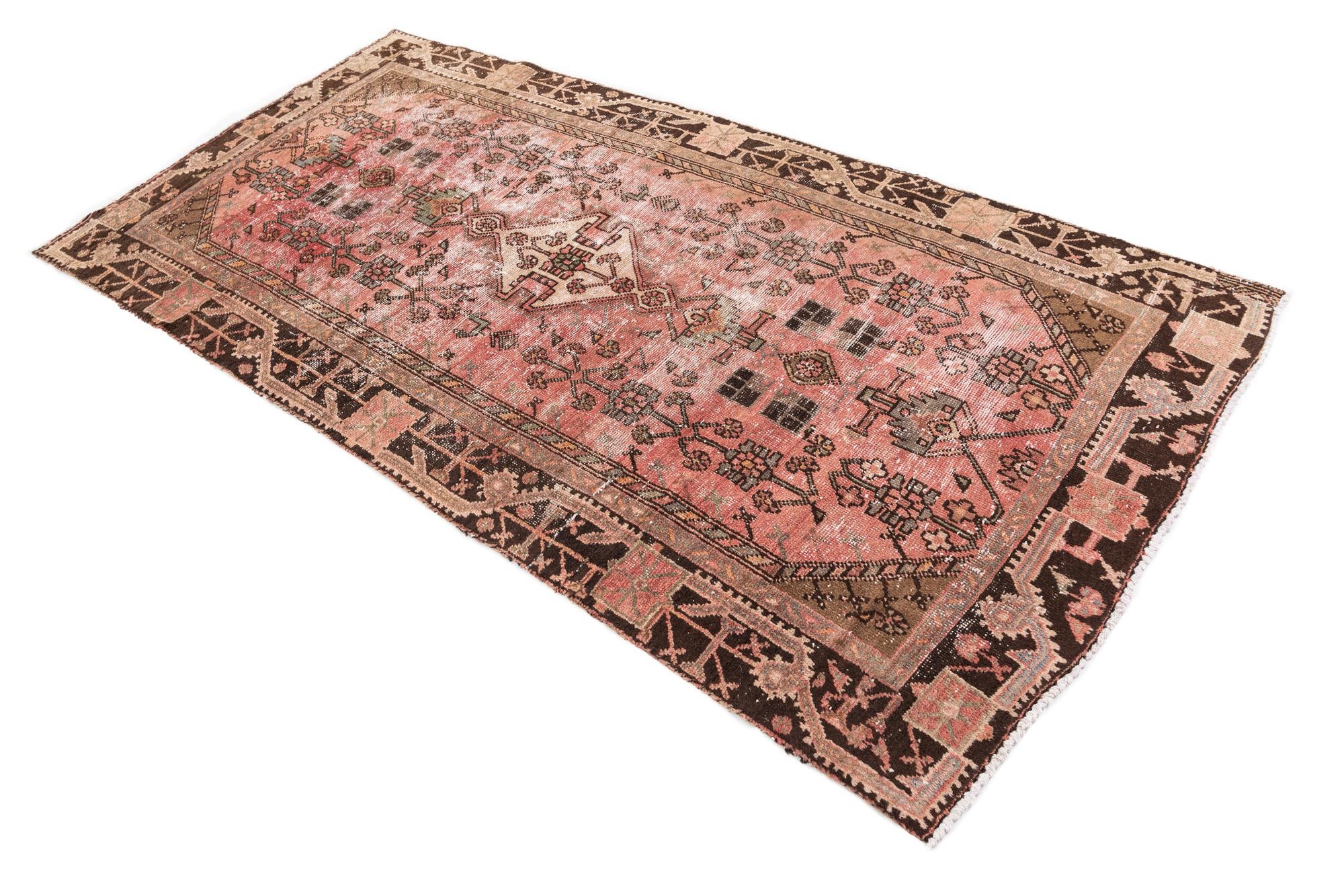 4' 2 x 8' 3 Hand Knotted Ultra Vintage Persian Wool Runner Rug