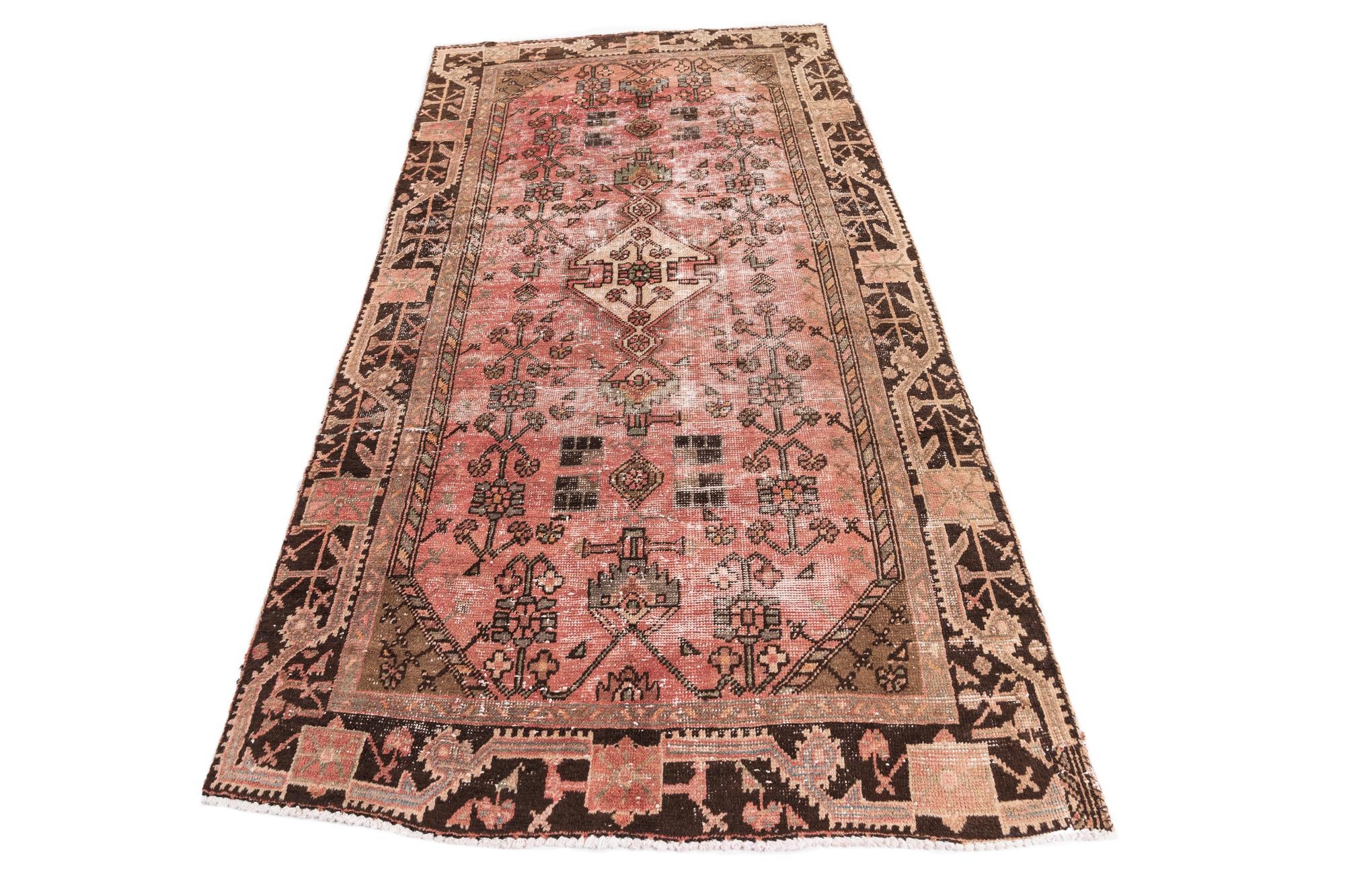 4' 2 x 8' 3 Hand Knotted Ultra Vintage Persian Wool Runner Rug