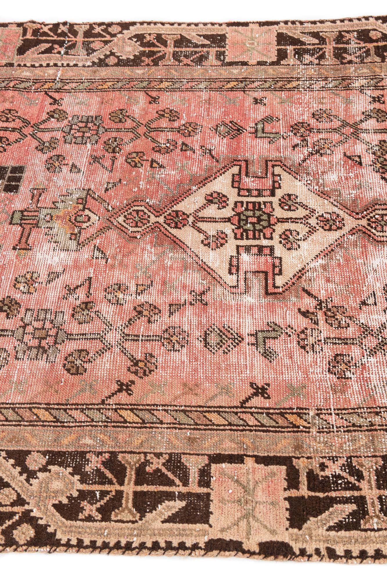 4' 2 x 8' 3 Hand Knotted Ultra Vintage Persian Wool Runner Rug