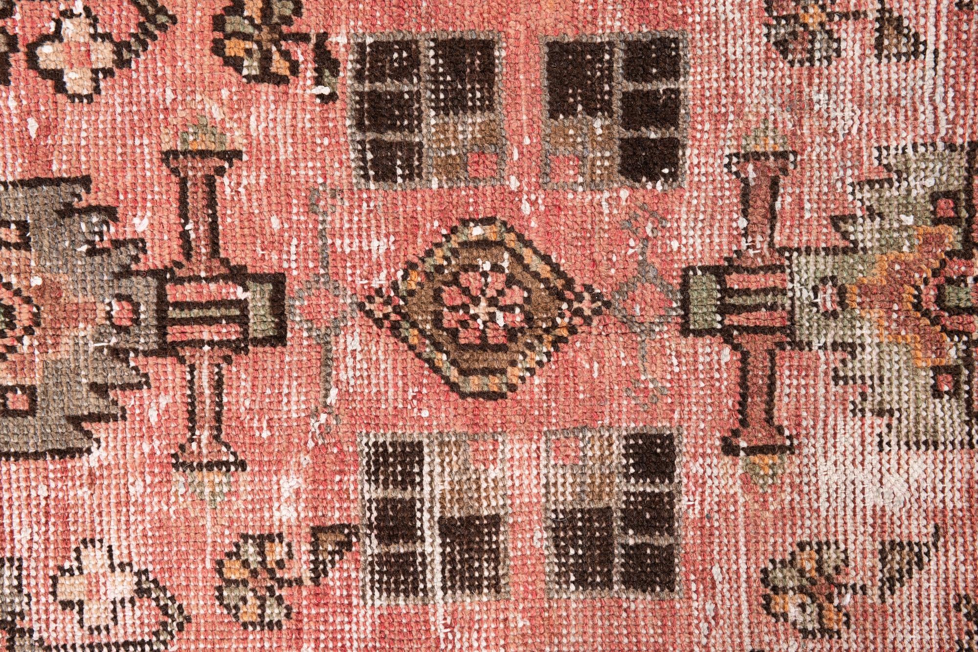 4' 2 x 8' 3 Hand Knotted Ultra Vintage Persian Wool Runner Rug