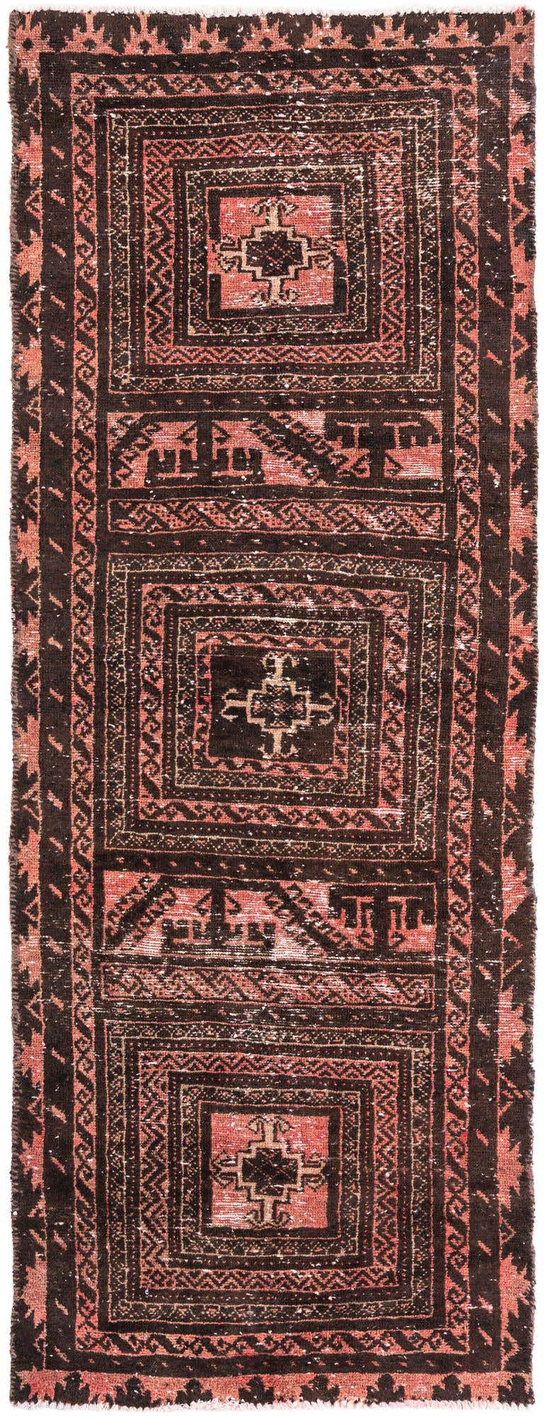 2' 6 x 6' 8 Hand Knotted Ultra Vintage Persian Wool Runner Rug