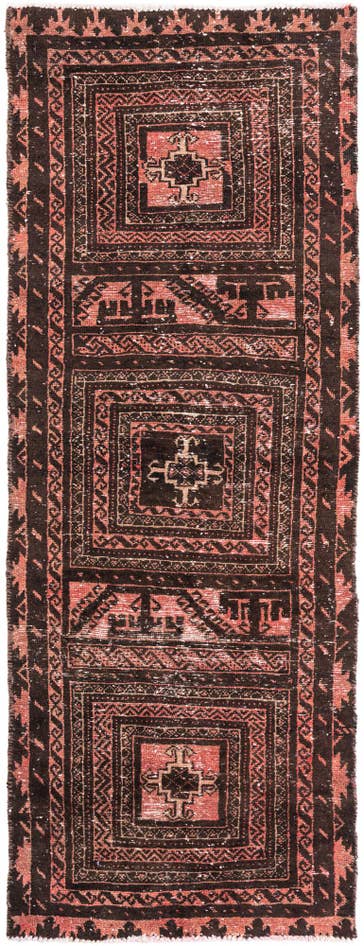 Detail image of 2' 6 x 6' 8 Hand Knotted Ultra Vintage Persian Wool Runner Rug