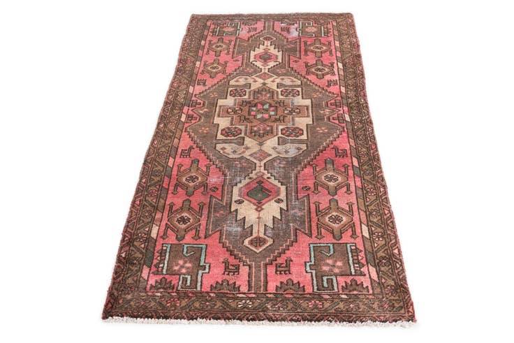 Detail image of 3' 2 x 6' 4 Hand Knotted Ultra Vintage Persian Wool Runner Rug