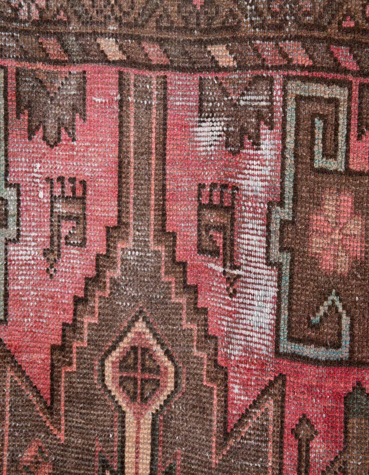 Detail image of 3' 2 x 6' 4  Hand Knotted Ultra Vintage Persian Wool Runner Rug