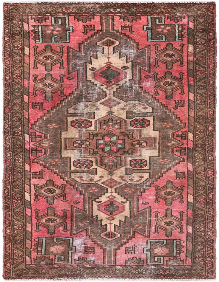 Detail image of 3' 2 x 6' 4 Hand Knotted Ultra Vintage Persian Wool Runner Rug