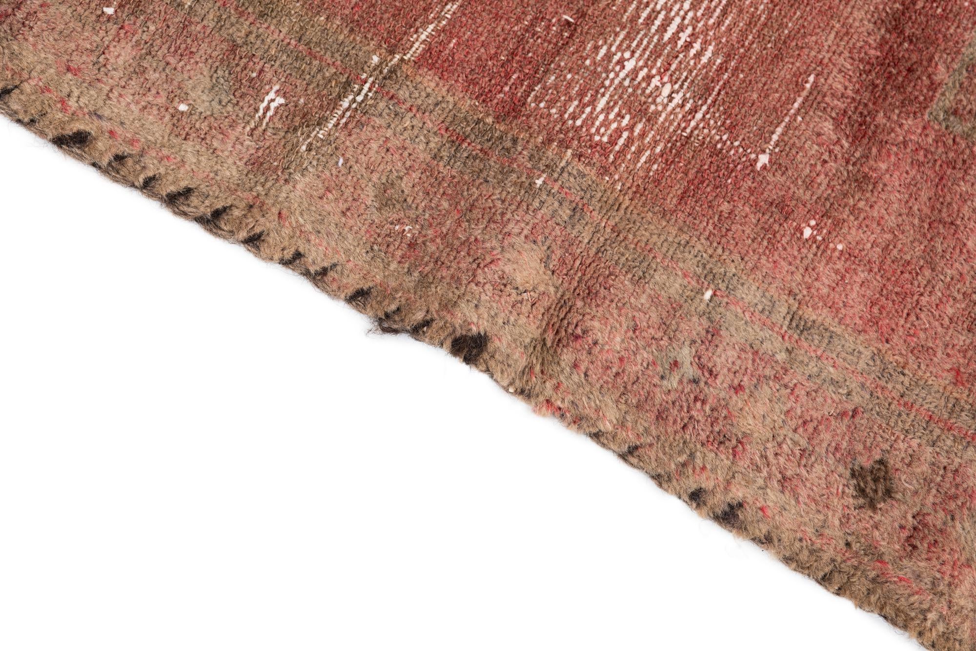 3' 7 x 7' 3 Hand Knotted Ultra Vintage Persian Wool Runner Rug