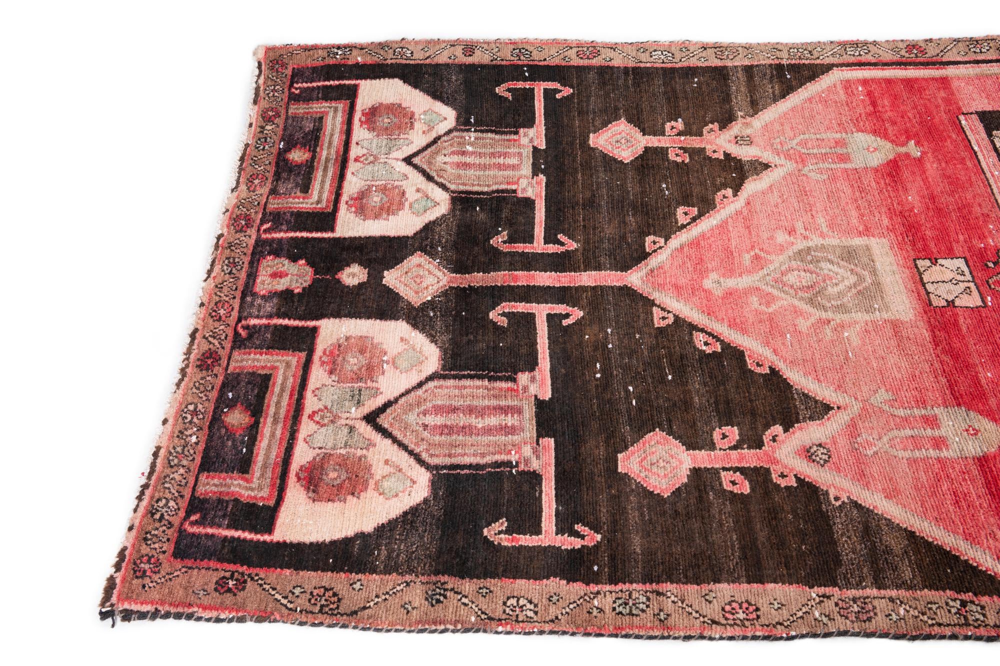 3' 9 x 9' Hand Knotted Ultra Vintage Persian Wool Runner Rug