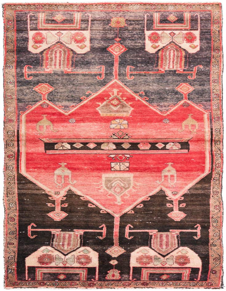 Detail image of 3' 9 x 9' Hand Knotted Ultra Vintage Persian Wool Runner Rug