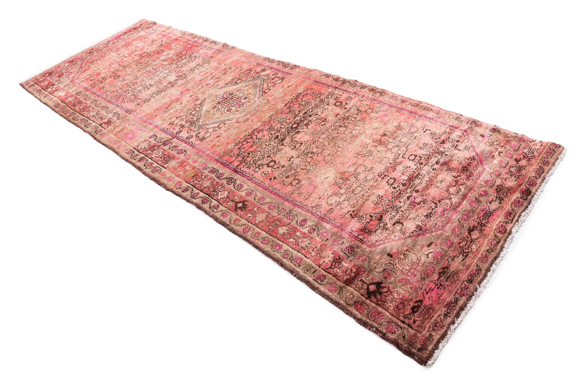 3' 9 x 10' 5 Hand Knotted Ultra Vintage Persian Wool Runner Rug