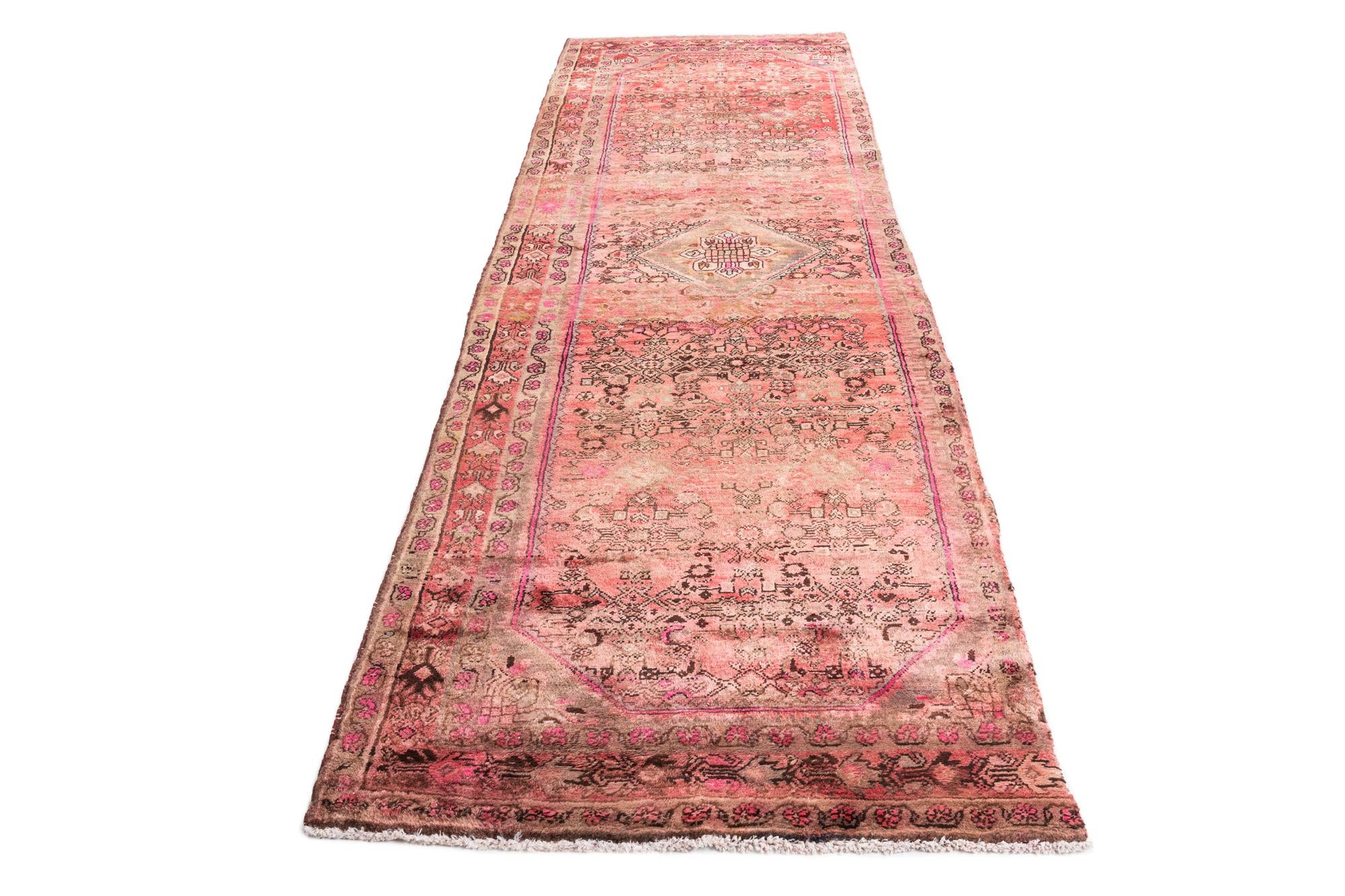 3' 9 x 10' 5 Hand Knotted Ultra Vintage Persian Wool Runner Rug