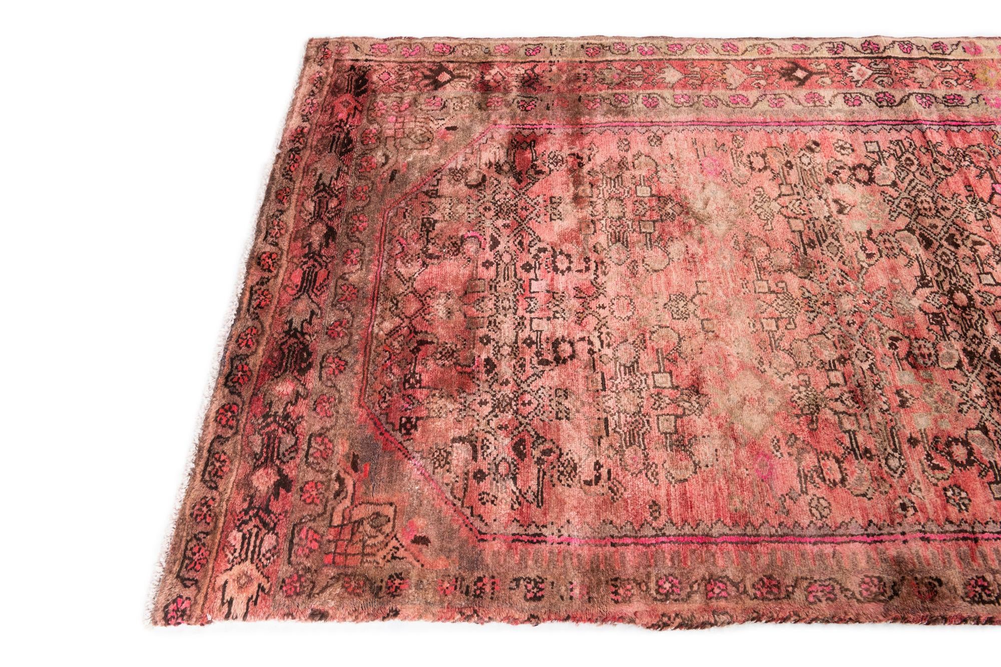 3' 9 x 10' 5 Hand Knotted Ultra Vintage Persian Wool Runner Rug