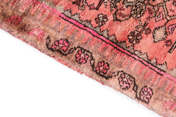 Detailfoto van 115cm x 320cm Handgeknoopt Ultra Vintage Perzisch Wol Loper Vloerkleed