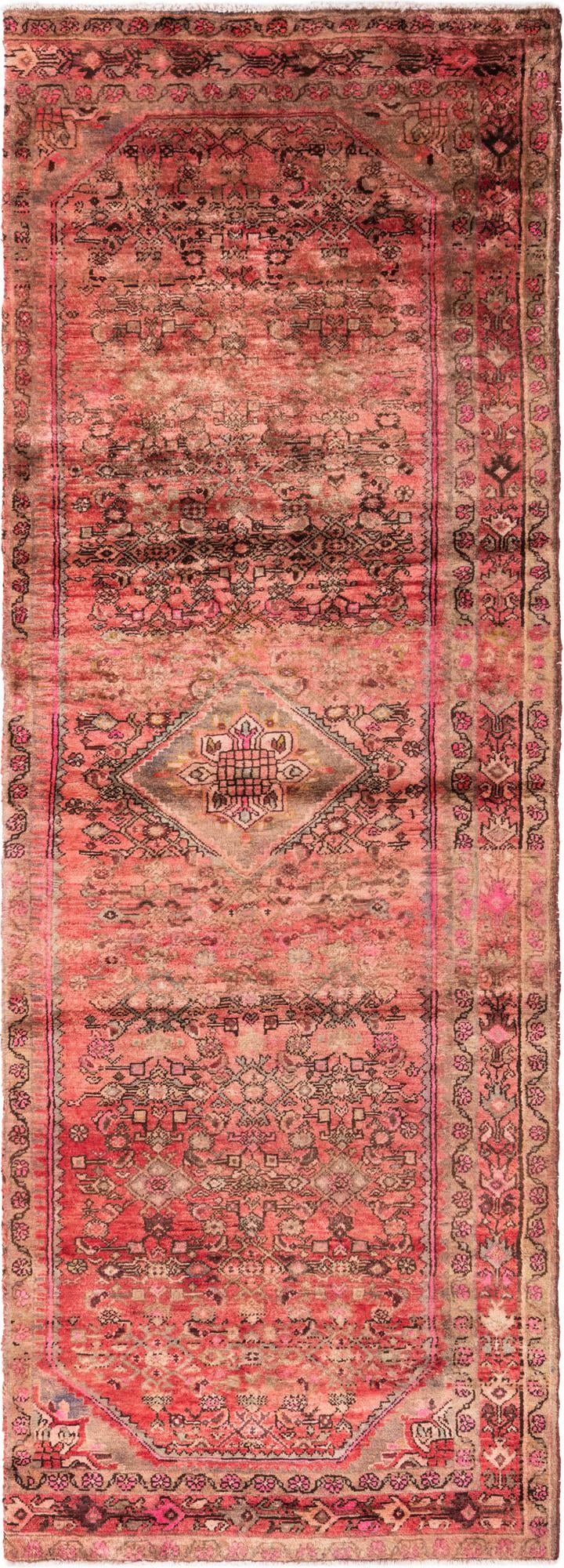 3' 9 x 10' 5 Hand Knotted Ultra Vintage Persian Wool Runner Rug