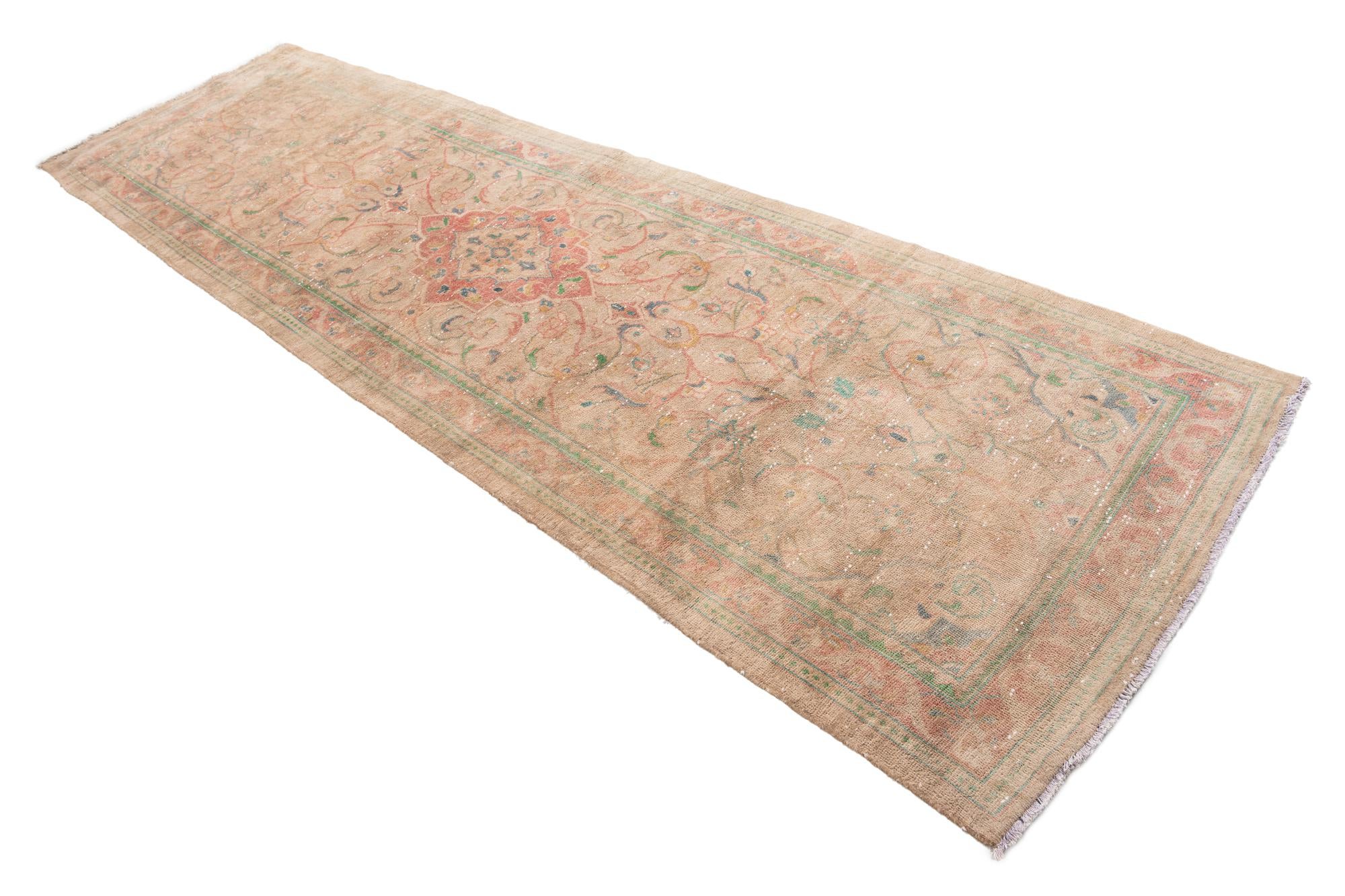 95cm x 320cm anudado a mano Ultra Vintage Alfombra Persa Lana Pasillera