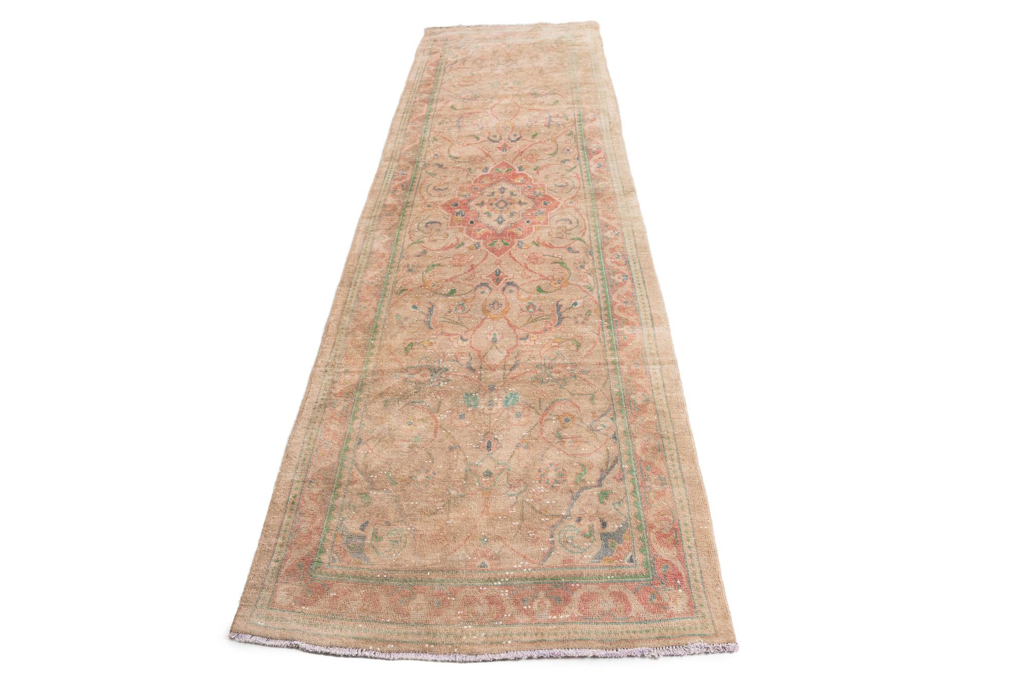 95cm x 320cm anudado a mano Ultra Vintage Alfombra Persa Lana Pasillera