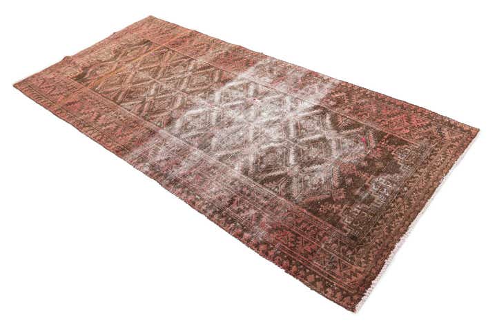 3' 4 x 6' 10 Hand Knotted Ultra Vintage Persian Wool Runner Rug