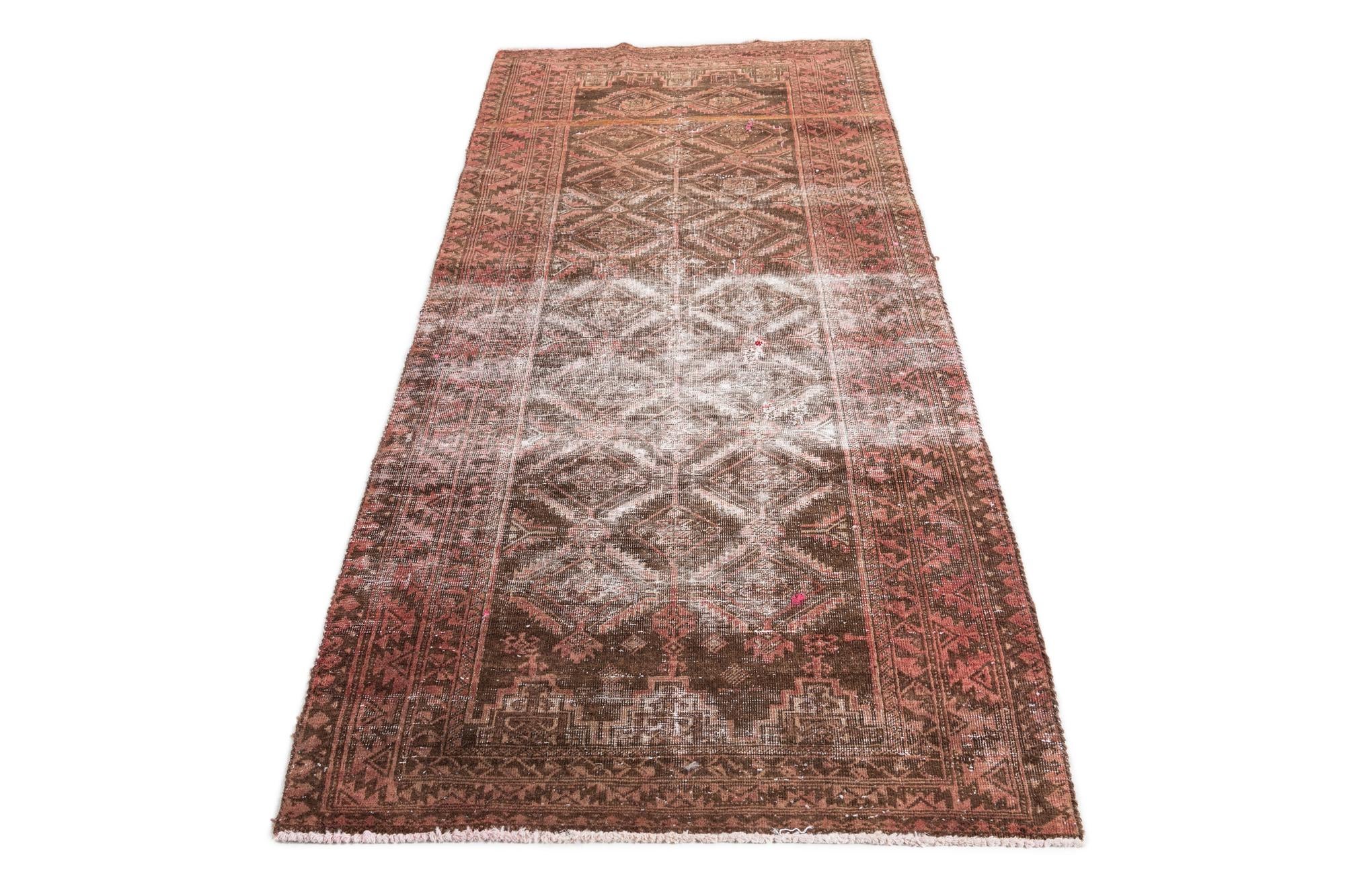 3' 4 x 6' 10 Hand Knotted Ultra Vintage Persian Wool Runner Rug