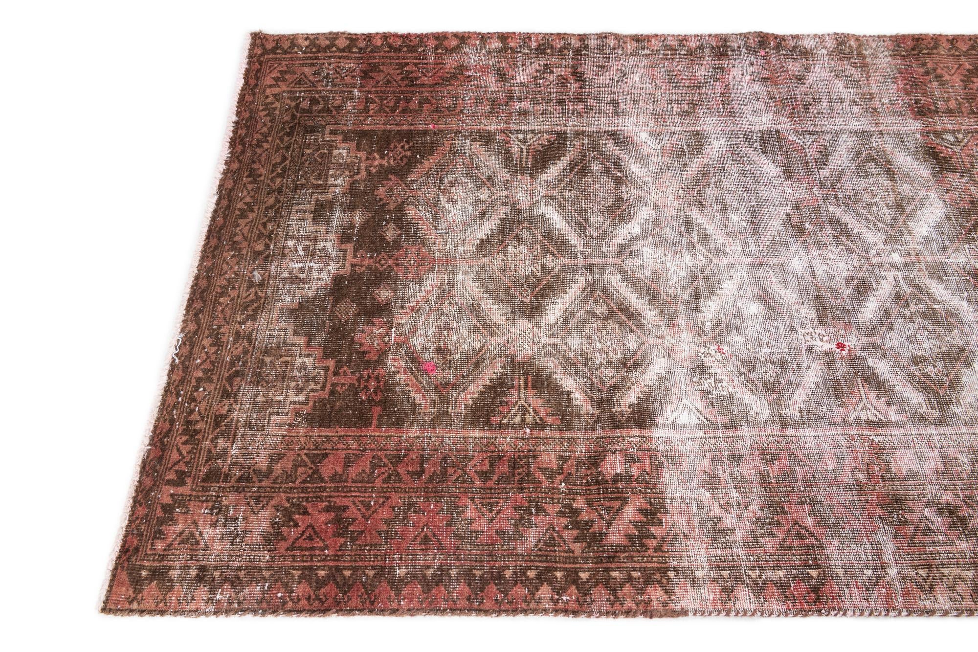3' 4 x 6' 10 Hand Knotted Ultra Vintage Persian Wool Runner Rug