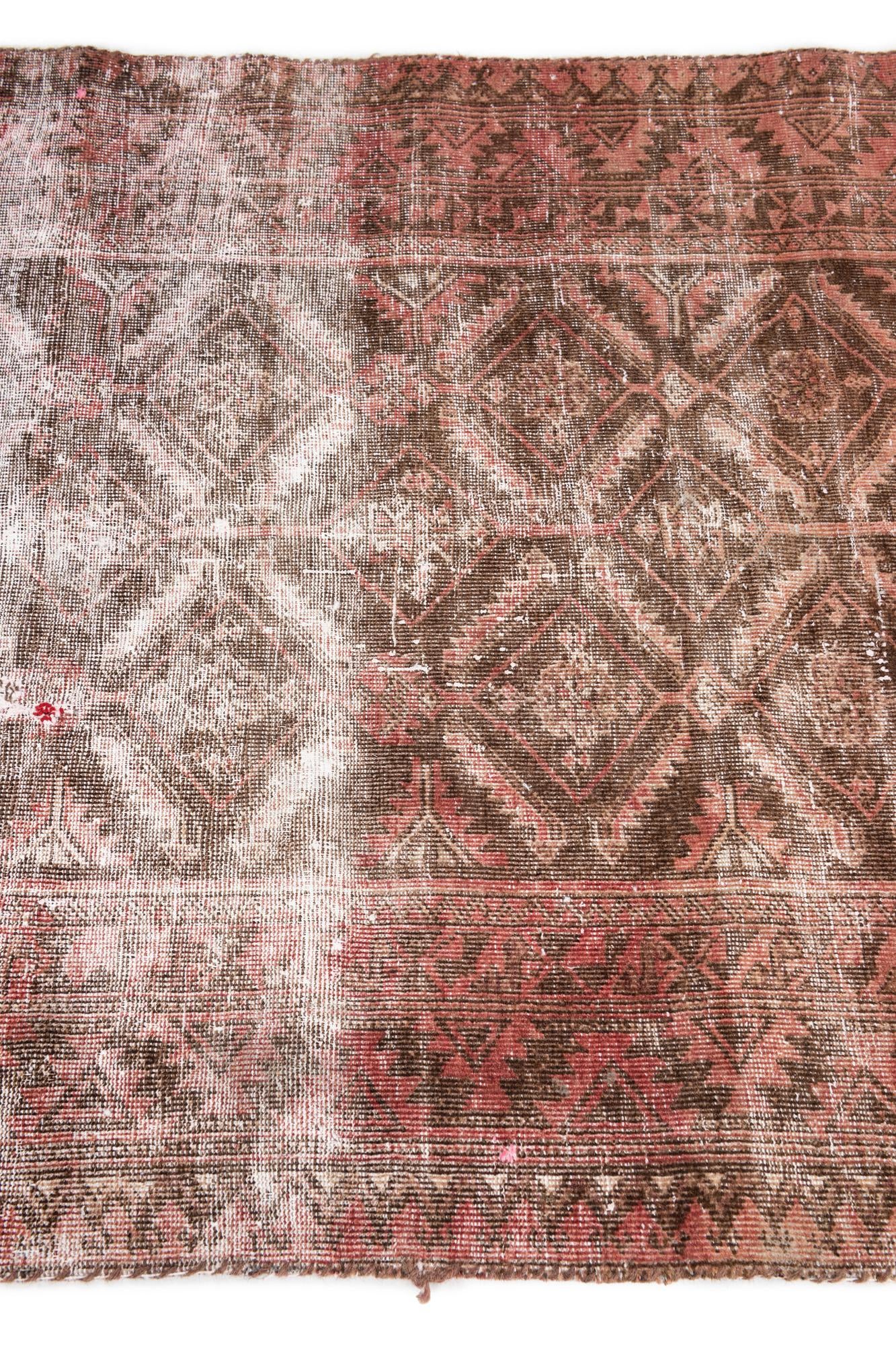 3' 4 x 6' 10 Hand Knotted Ultra Vintage Persian Wool Runner Rug