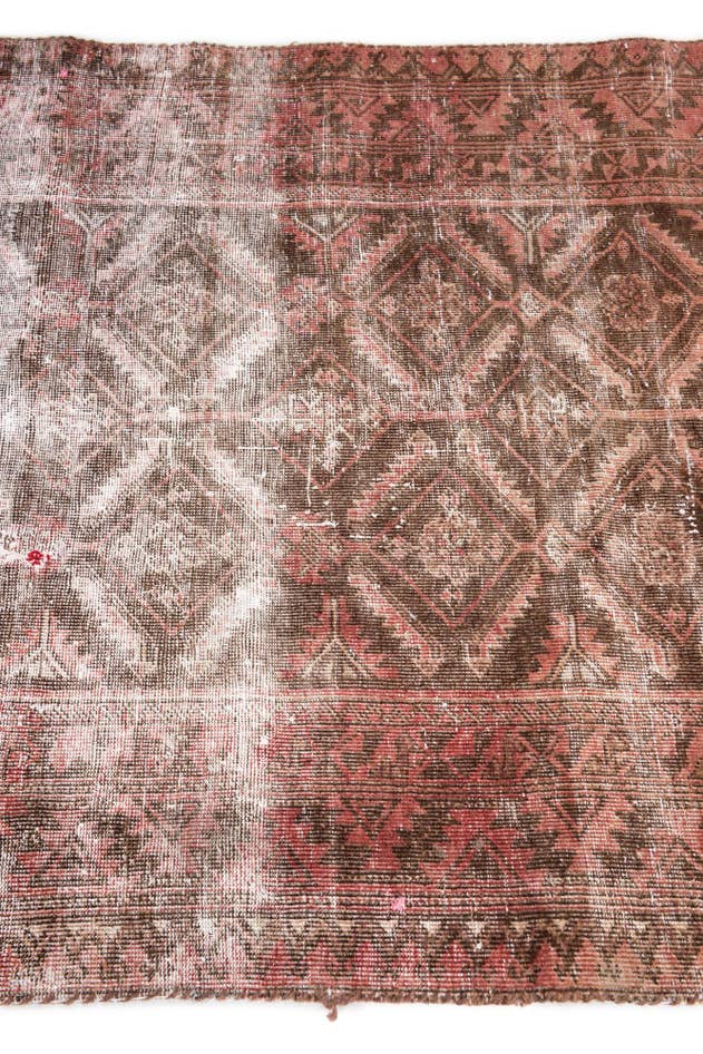 Detail image of 3' 4 x 6' 10 Hand Knotted Ultra Vintage Persian Wool Runner Rug