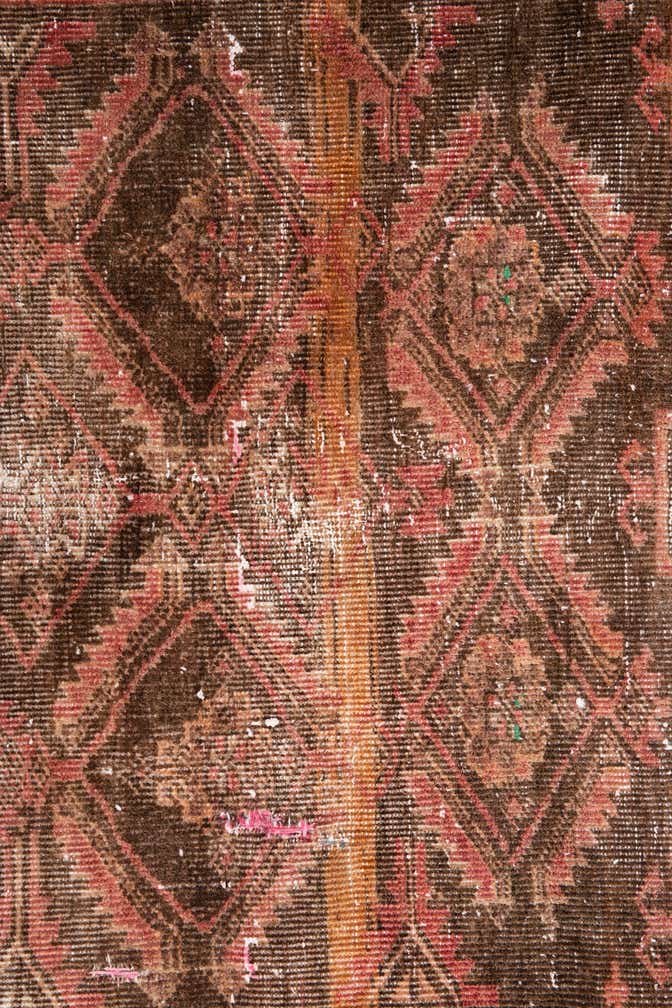 3' 4 x 6' 10 Hand Knotted Ultra Vintage Persian Wool Runner Rug