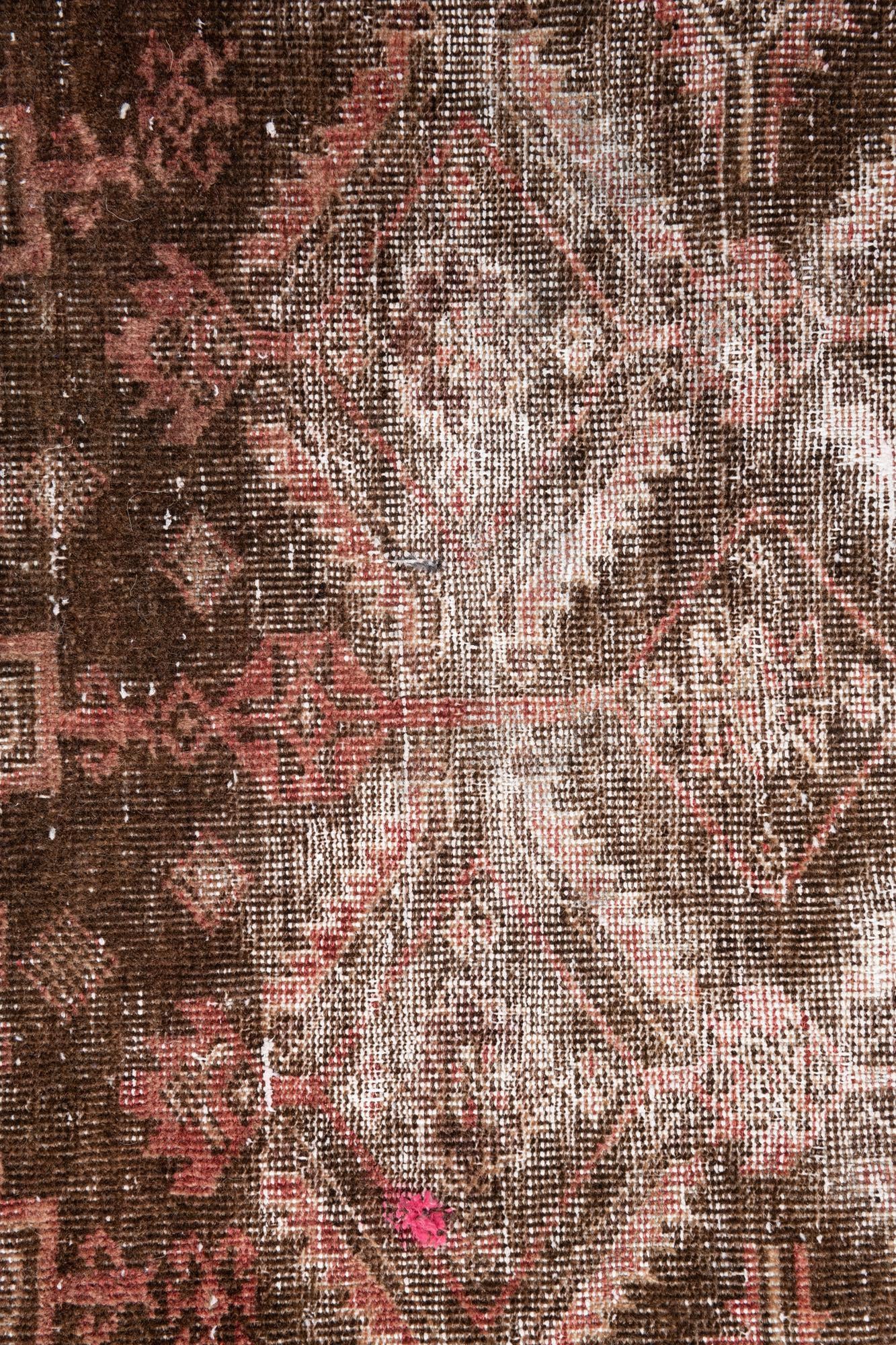 3' 4 x 6' 10 Hand Knotted Ultra Vintage Persian Wool Runner Rug